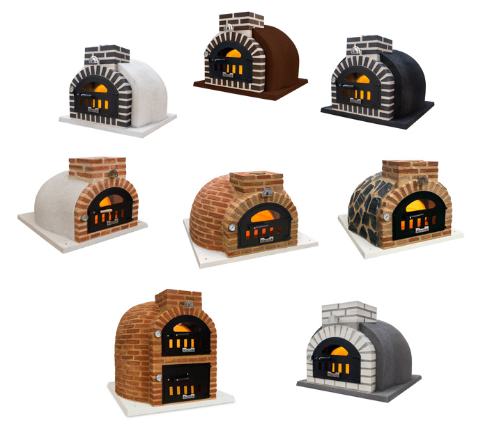 Foto de los diferentes acabados de hornos de leña modelo COMPACT con enlace a la página de presentación
